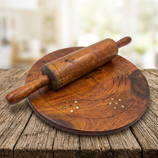 Handmade Chakla Belan with Brass Work